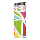 Kleurrijk driehoekspatroon 4 thermosbeker (Gedraaid links)