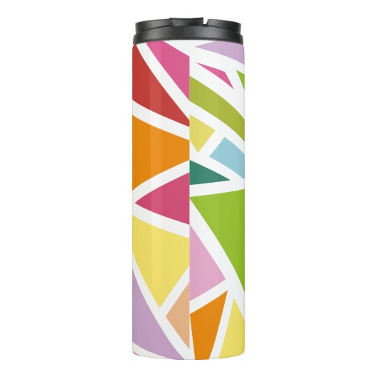 Kleurrijk driehoekspatroon 4 thermosbeker (Achterkant)