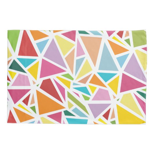 Kleurrijk driehoekspatroon kussensloop (Achterkant)