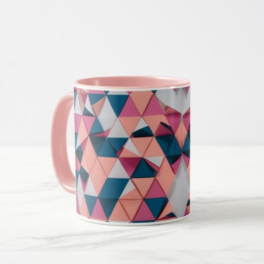 Kleurrijk driehoekspatroon – Moderne Retro Combo M Mok (Voorkant links)