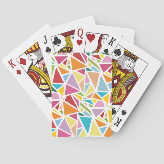 Kleurrijk driehoekspatroon pokerkaarten (Achterkant)