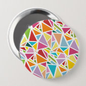 Kleurrijk driehoekspatroon ronde button 4,0 cm (Voorkant /achterkant)