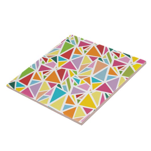 Kleurrijk driehoekspatroon tegeltje (Zijkant)