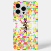Kleurrijk driehoeksretro geometriepatroon Monogram Case-Mate iPhone Case (Achterkant)