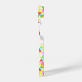 Kleurrijk driehoeksretro geometriepatroon Monogram iPhone Hoesje (Linkerkant)