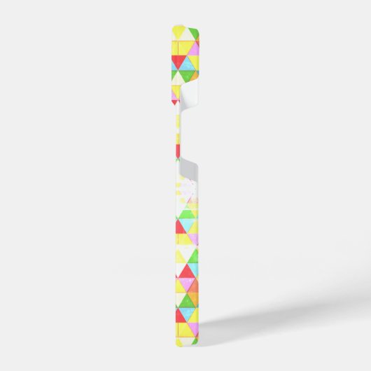 Kleurrijk driehoeksretro geometriepatroon Monogram iPhone Hoesje (Linkerkant)