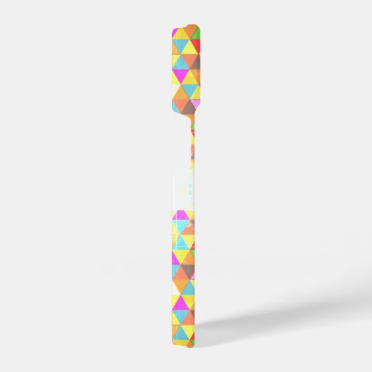 Kleurrijk driehoeksretro geometriepatroon Monogram iPhone Hoesje (Rechterkant)