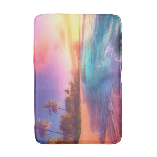 Kleurrijk dromerig strand badmat (Voorkant Verticaal)