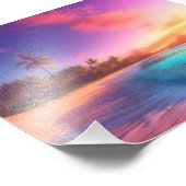 Kleurrijk dromerig strand foto afdruk (Hoek)