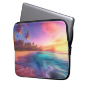Kleurrijk dromerig strand laptop sleeve (Voorkant Links)