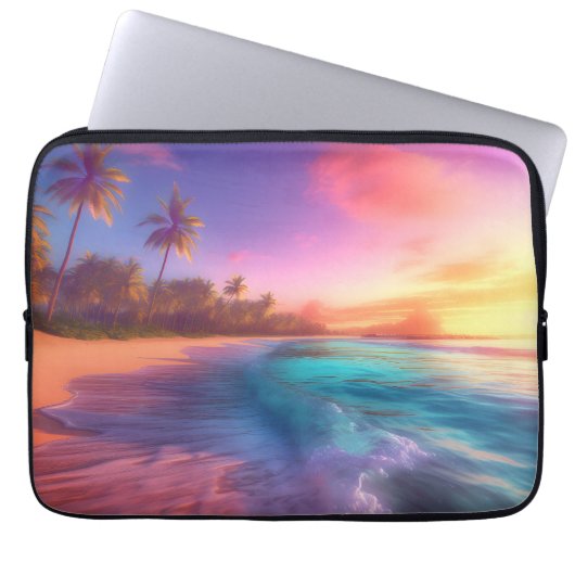 Kleurrijk dromerig strand laptop sleeve (Voorkant)