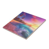 Kleurrijk dromerig strand tegeltje (Zijkant)