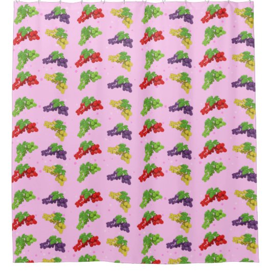 Kleurrijk druivenpatroon douchegordijn (Voorkant)