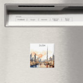 Kleurrijk Dubai VAE Aquarel  Magneet (Insitu (Vaatwasser))