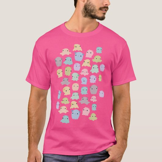 Kleurrijk Dumbo Octopus patroon T-shirt (Voorkant)