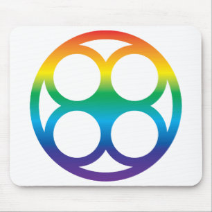 Kleurrijk Dyslexie Symbool Regenboog Cirkel Kunst Muismat