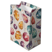 Kleurrijk edelsteenpatroon (1) medium cadeauzakje (Achterkant Gekanteld)