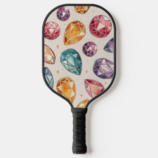 Kleurrijk edelsteenpatroon (1) pickleball paddle (Voorkant)