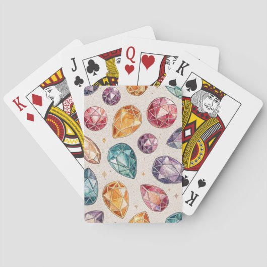 Kleurrijk edelsteenpatroon (1) pokerkaarten (Achterkant)