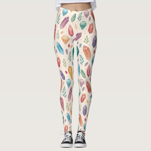 Kleurrijk edelsteenpatroon (2) leggings (Voorkant)
