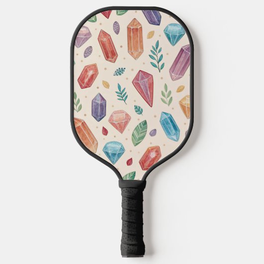 Kleurrijk edelsteenpatroon (2) pickleball paddle (Voorkant)
