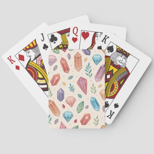 Kleurrijk edelsteenpatroon (2) pokerkaarten (Achterkant)