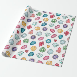Kleurrijk edelsteenpatroon (3) cadeaupapier