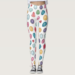 Kleurrijk edelsteenpatroon (3) leggings