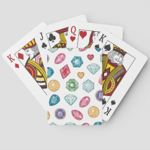 Kleurrijk edelsteenpatroon (3) pokerkaarten