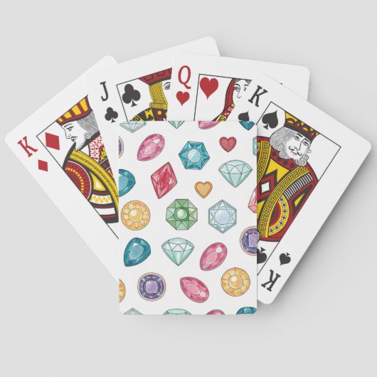 Kleurrijk edelsteenpatroon (3) pokerkaarten (Achterkant)