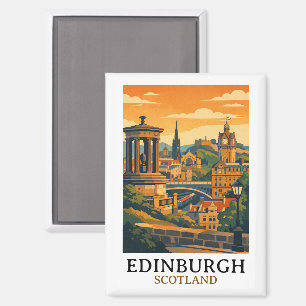 Kleurrijk Edinburgh Schotland Kasteel Vintage Reiz Magneet