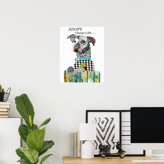 Kleurrijk Een hond Poster kiezen - 16 x 20 inch (Thuiskantoor)