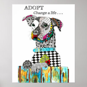 Kleurrijk Een hond Poster kiezen - 16 x 20 inch