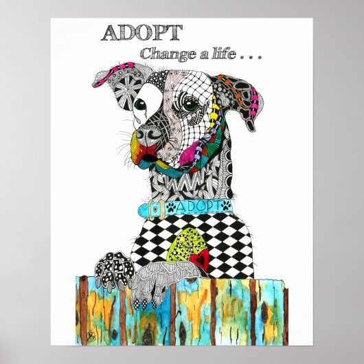 Kleurrijk Een hond Poster kiezen - 16 x 20 inch (Voorkant)