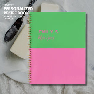 Kleurrijk Eenvoudig Minimalistisch Roze en Groen R Notitieboek