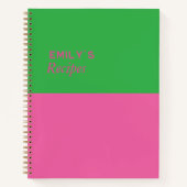 Kleurrijk Eenvoudig Minimalistisch Roze en Groen R Notitieboek (Voorkant)