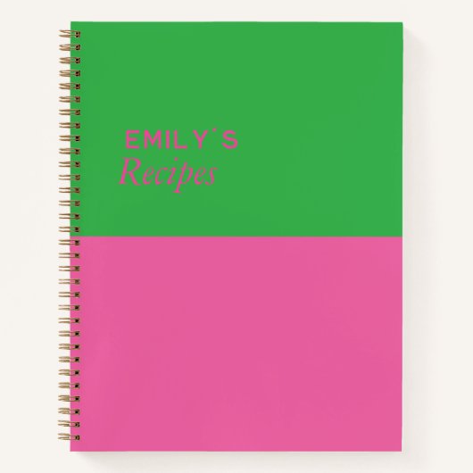 Kleurrijk Eenvoudig Minimalistisch Roze en Groen R Notitieboek (Voorkant)