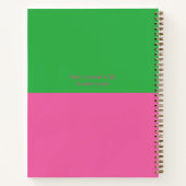Kleurrijk Eenvoudig Minimalistisch Roze en Groen R Notitieboek (Achterkant)