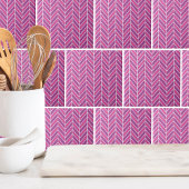 Kleurrijk Eenvoudig Roze Paarse visgraatpatroon Tegeltje