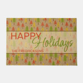 Kleurrijk Eenvoudig Rustiek Bos Pinetree Art Patro Deurmat (Voorkant)