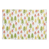 Kleurrijk Eenvoudig Rustiek Bos Pinetree Art Patro Kussensloop (Achterkant-Links)