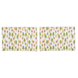 Kleurrijk Eenvoudig Rustiek Bos Pinetree Art Patro Kussensloop