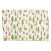 Kleurrijk Eenvoudig Rustiek Bos Pinetree Art Patro Kussensloop (Voorkant-Links)