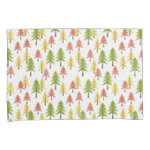 Kleurrijk Eenvoudig Rustiek Bos Pinetree Art Patro Kussensloop (Voorkant-Rechts)