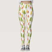 Kleurrijk Eenvoudig Rustiek Bos Pinetree Art Patro Leggings (Voorkant)