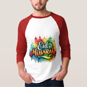 Kleurrijk "EID MUBARAK" handgetekende T-shirt – Ce