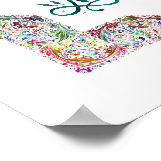 Kleurrijk Eid Mubarak in het Engels Poster (Hoek)