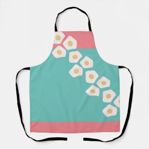 Kleurrijk eieren-ontbijtbrunch roze turquoise schort