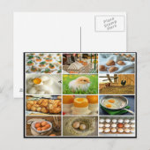 Kleurrijk eierkippenproduct collage briefkaart (Voorkant / Achterkant)