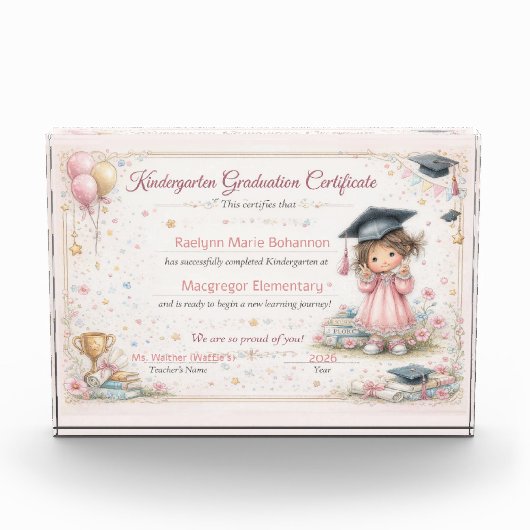 Kleurrijk eindexamendiploma kleuterschool fotoblokken (Voorkant)